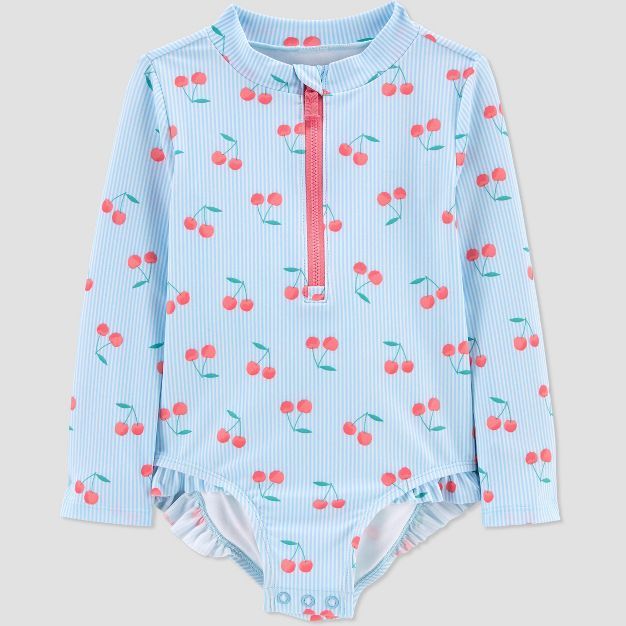 Toddler Girls' Cherry Print Long Sleeve Rash Guard Set - Just One You® made by carter's - Blue | Target