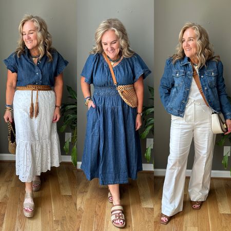 Three denim pieces by Walmart that are 10/10. So good. Wearing a large in all. 

Grab them before they sell out. They is denim. Not chambray. Excellent quality. You won’t believe it. 

White pants size 12/large
Eyelet skirt size large 

2 of the Purses are 30-50% off! 

Walmart fashion Walmart denim white pants white skirt 4th of July outfit loft ada belt Sam  Edelman work outfit vacation dress 

#LTKMidsize #LTKOver40 #LTKFindsUnder50