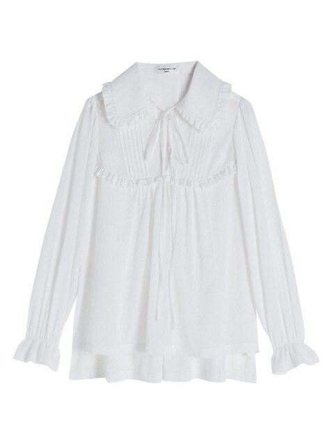 Ruffle Cotton Peasant Blouse | Saks Fifth Avenue