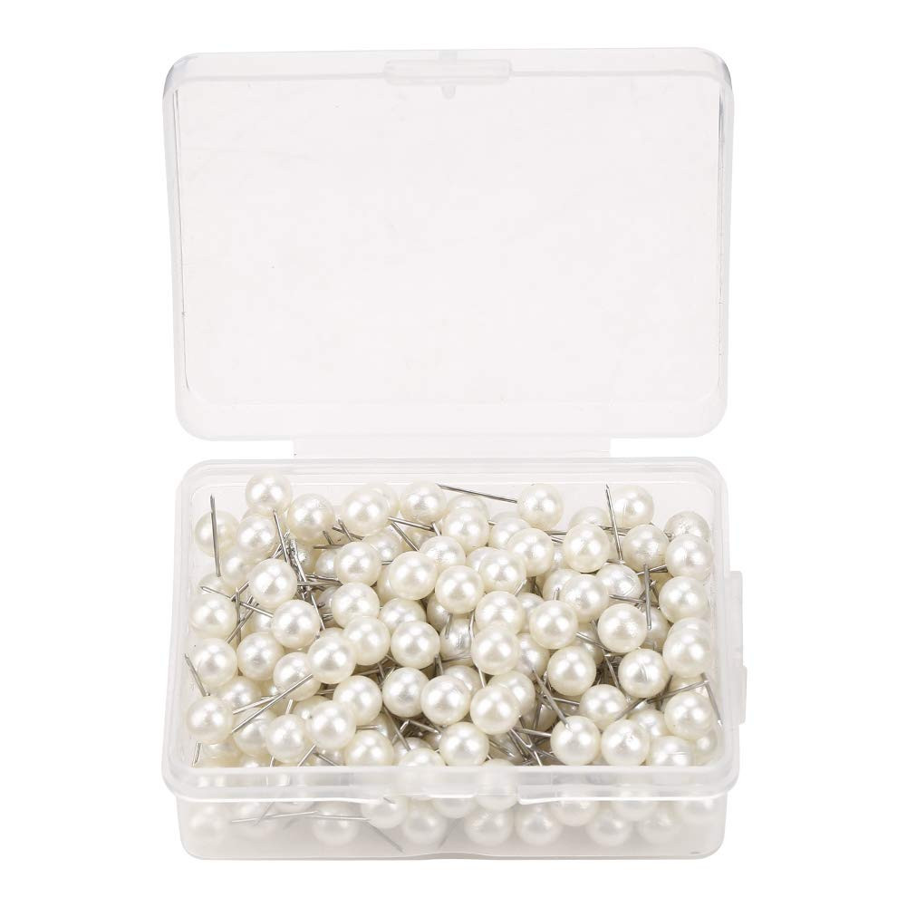 Oumefar 200PCS Pearl Push Pins, Decorative Thumb Tacks Round Short Pearl Head Pins Drawing Ball M... | Amazon (US)