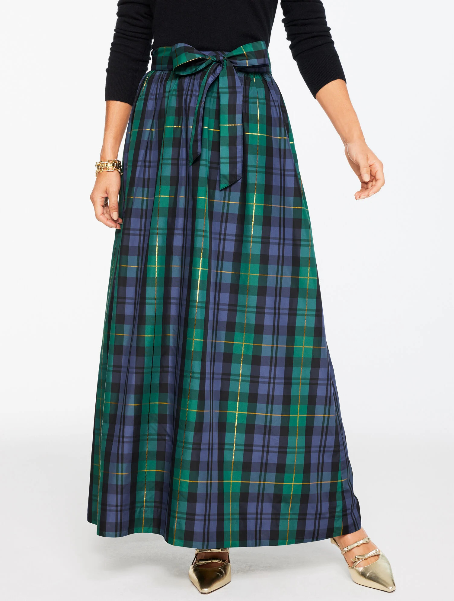 Taffeta Fit & Flare Skirt - Sloane Tartan | Talbots