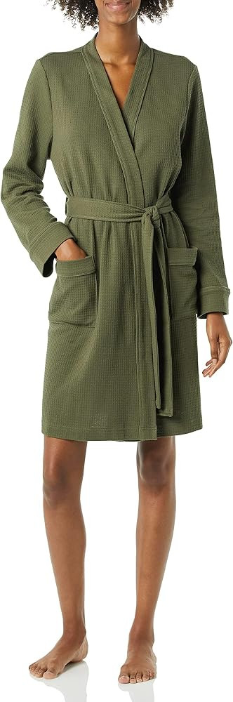Amazon Essentials Women's Lightweight Waffle Mid-Length Dressing Gown (Available in Plus Size) | Amazon (UK)