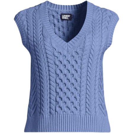 Women's Cable Vest Sweater | Lands' End (US)