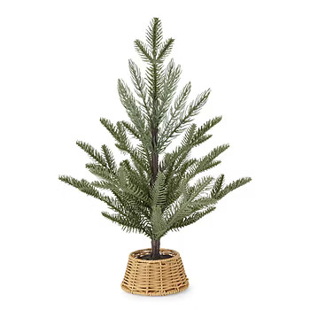 new!North Pole Trading Co. 16in Rattan Potted Christmas Tabletop Tree | JCPenney