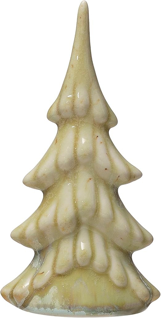 Creative Co-Op 5-1/4"H Stoneware Christmas Tree, Reactive Glaze, Green (Each One Will Vary) Figur... | Amazon (US)