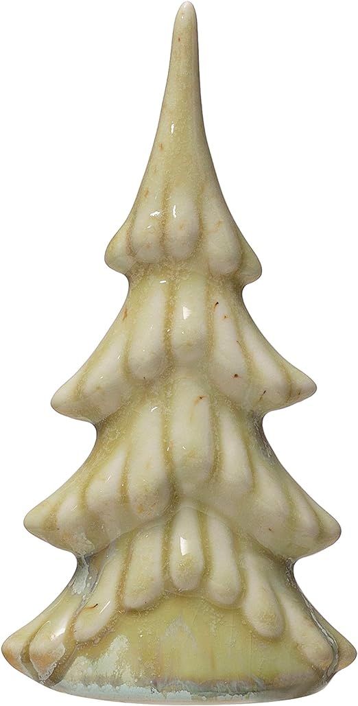 Creative Co-Op 5-1/4"H Stoneware Christmas Tree, Reactive Glaze, Green (Each One Will Vary) Figur... | Amazon (US)