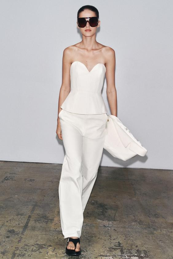 ZW COLLECTION DENIM BUSTIER | Zara US