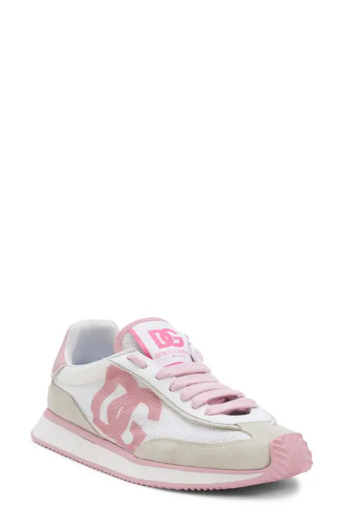 Dolce&Gabbana DG Cushion Sneaker in Bianco/Rosa at Nordstrom, Size 6.5Us | Nordstrom