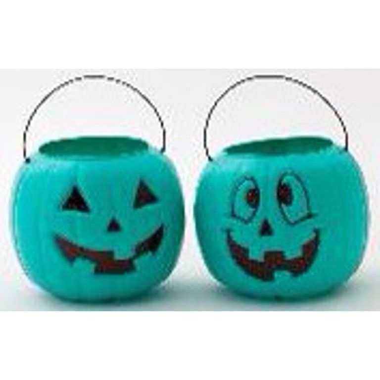 Way To Celebrate Halloween Pumpkin Treat Pail, Teal | Walmart (US)