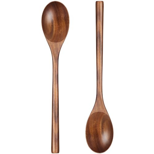 HANSGO 2PCS Wooden Cooking Spoons, Large Wooden Cooking Spoons Wooden Kitchen Utensil for Cooking Serving Mixing | Amazon (US)
