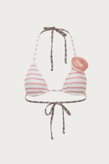 Rose Triangle Top (Pink Stripe) | SAME