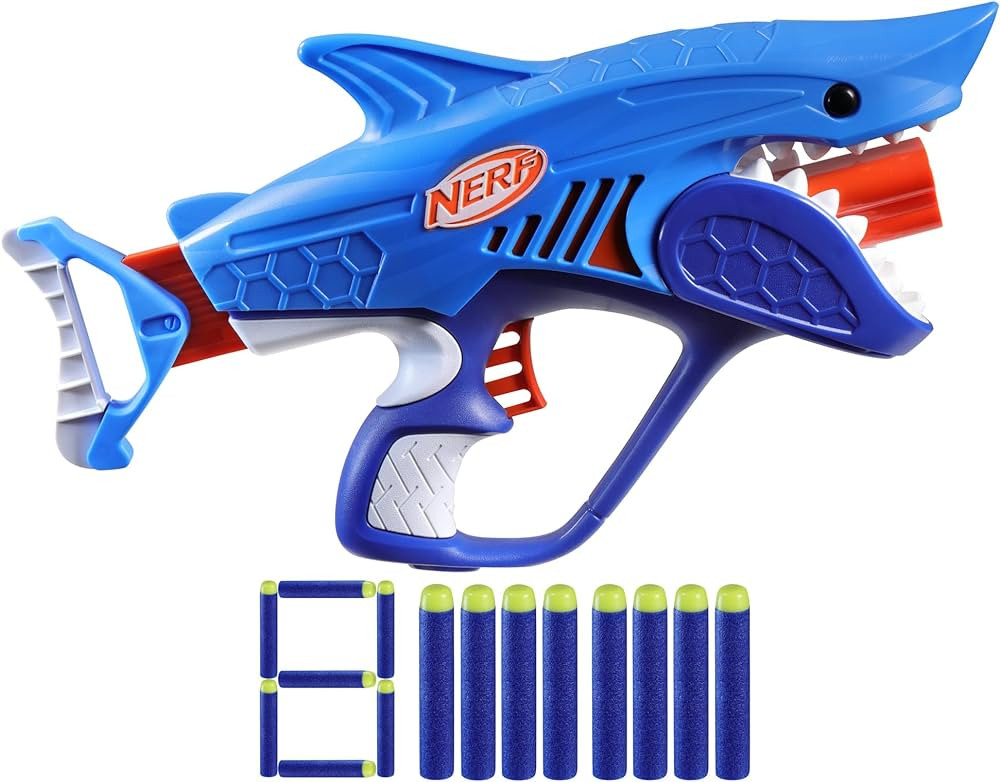 NERF Junior Wild Sharkfire, Easy Play Dart Blaster, 8 Nerf Elite Darts, Nerf Blaster Shark Toys f... | Amazon (US)