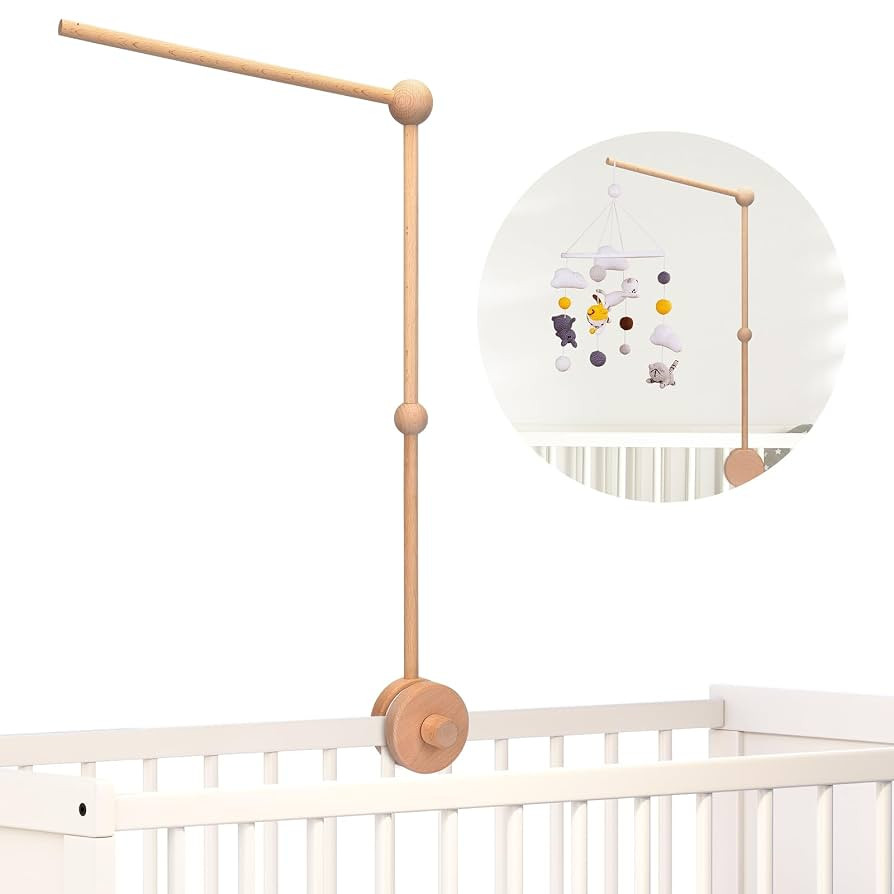 Baby Crib Mobile Arm - 30 Inch Wooden Mobile Arm for Crib Mobile Hanger for Crib Baby Nursery Dec... | Amazon (US)