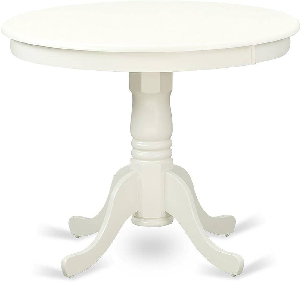 East West Furniture ANT-LWH-TP Antique Dining Room Round Kitchen Table Top with Pedestal Base, 36... | Amazon (US)