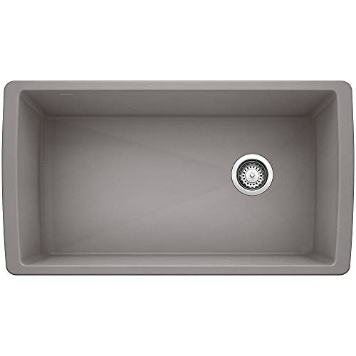 BLANCO 441770 Bowl Diamond Silgranit Super Single Undermount Kitchen Sink, 33-1/2" L X 18-1/2" W, Me | Amazon (US)