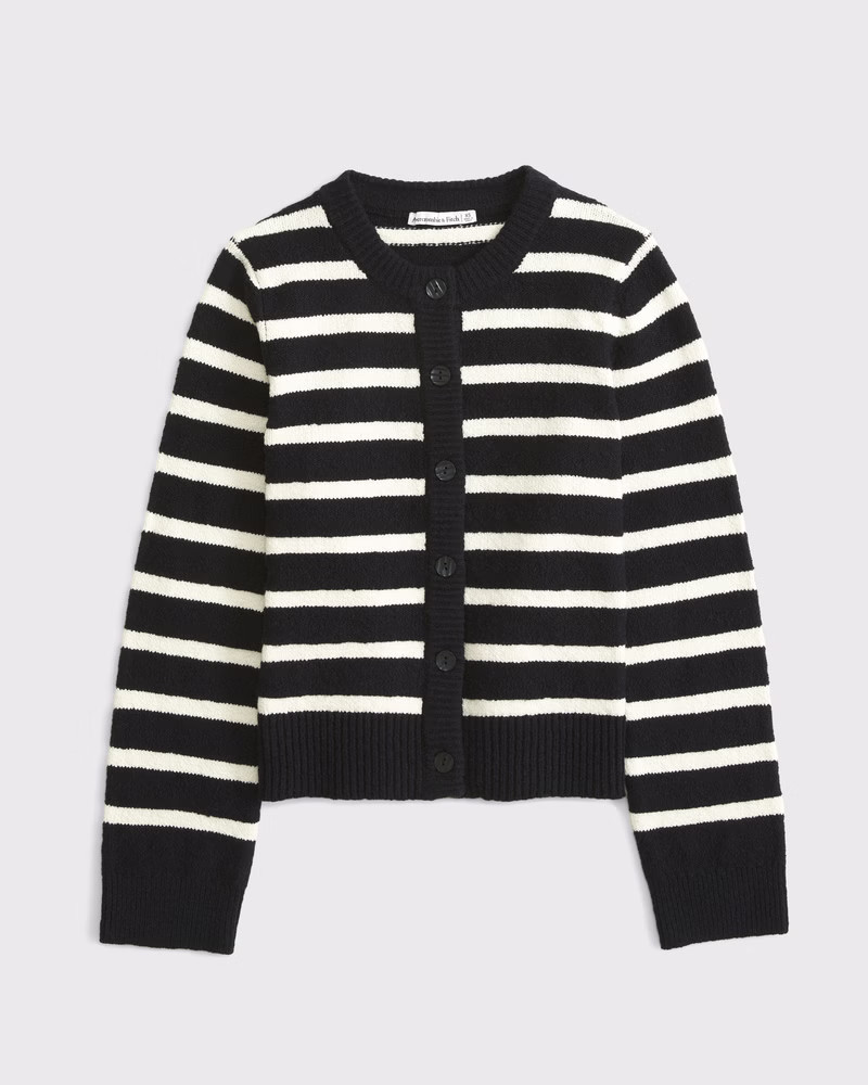 Women's Textural Crew Cardigan | Women's Tops | Abercrombie.com | Abercrombie & Fitch (US)