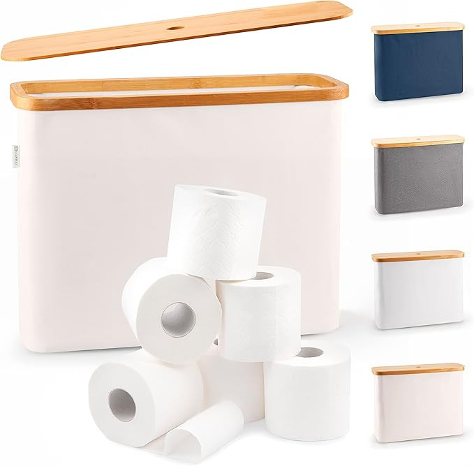 LONBET Toilet Paper Storage for 12 Rolls, Stackable & Foldable - The Ultimate Bathroom Organizer ... | Amazon (US)