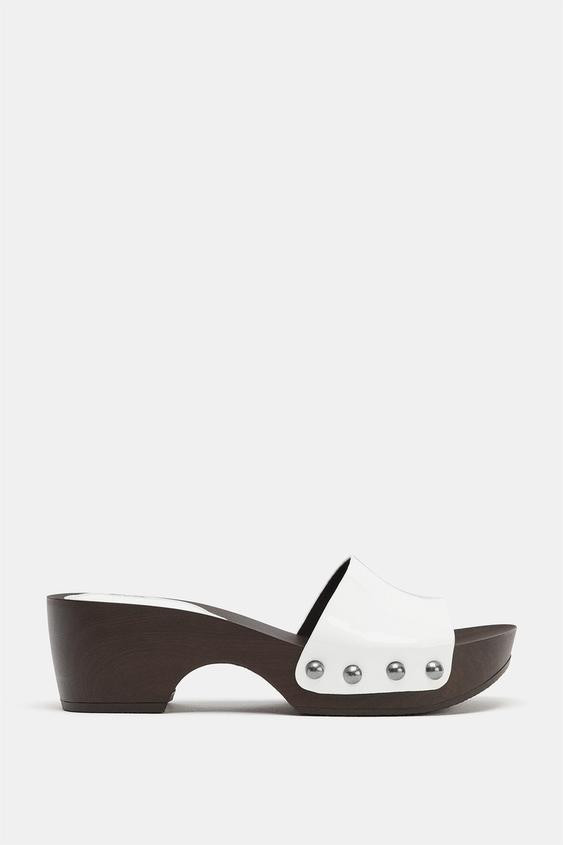 PATENT FINISH WEDGE SANDALS | Zara US