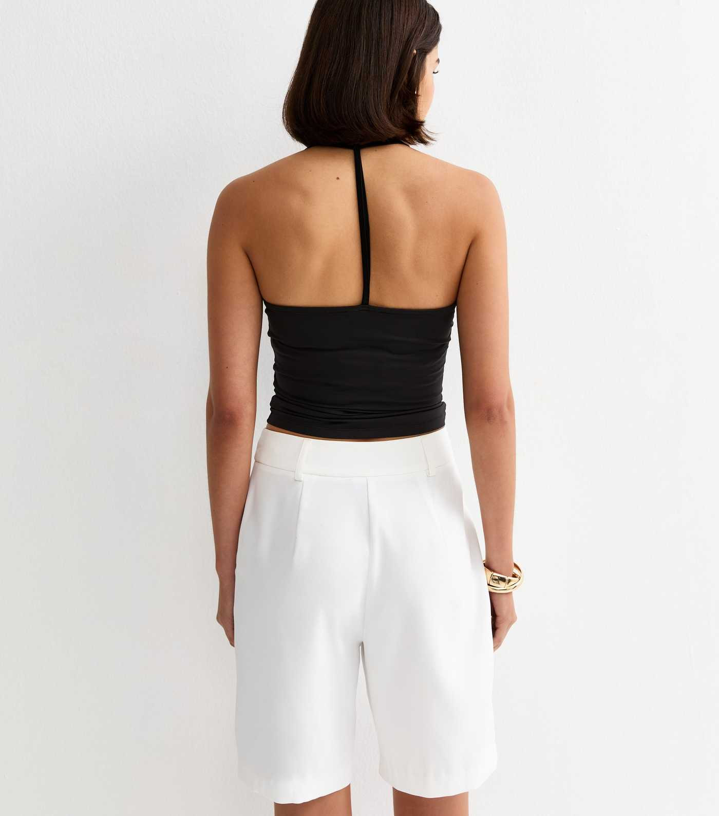 White Longline Pleated Shorts | New Look | New Look (UK)