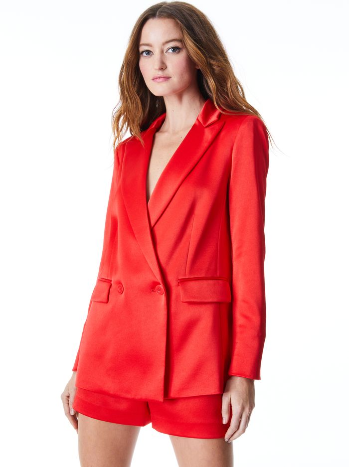 JUSTIN BUTTON FRONT BLAZER | Alice + Olivia