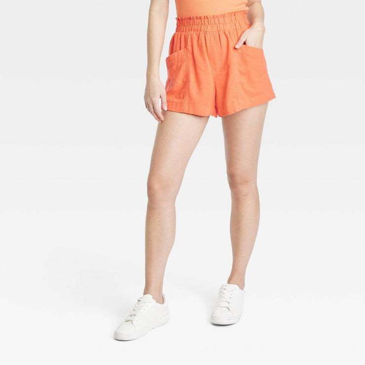 Women's High-Rise Linen Pull-On Shorts - A New Day™ | Target
