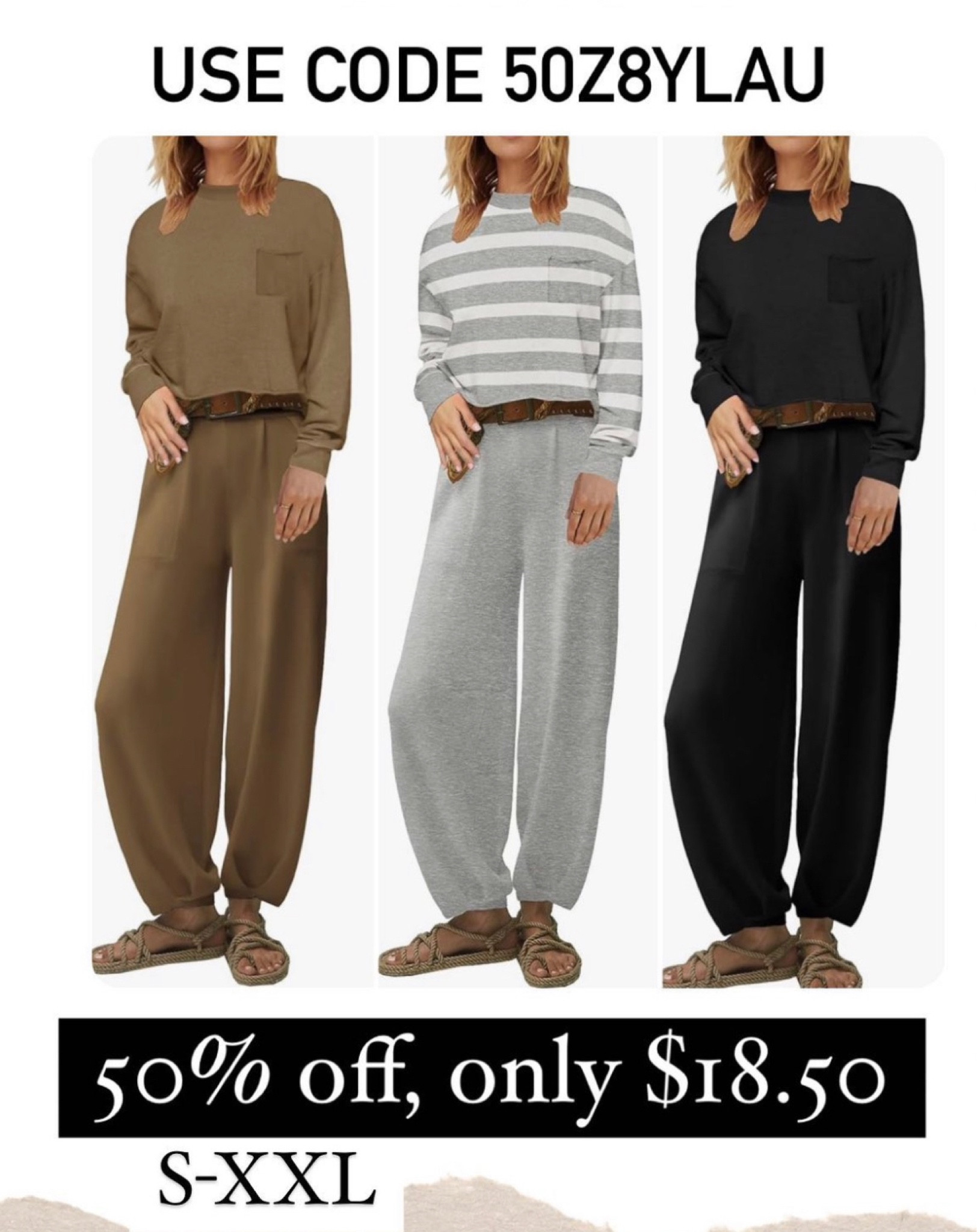 Use code 50Z8YLAU to get the #set #halfoff #discountcode #lounge #loungeset #amazonfashion

#LTKfindsunder50 #LTKsalealert