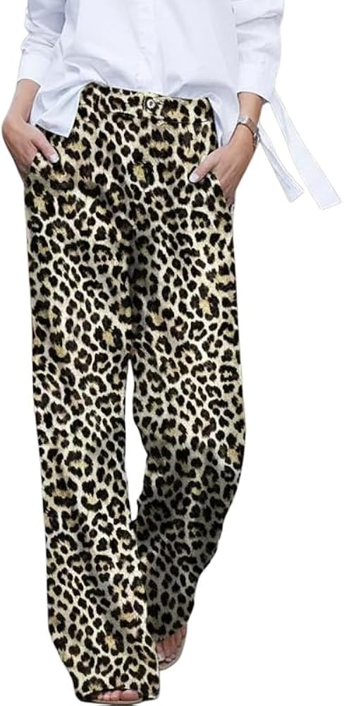 ACWUMU Womens Boho Floral Pants Vintage Wide Leg Lounge Printed Pants with Pocket | Amazon (US)