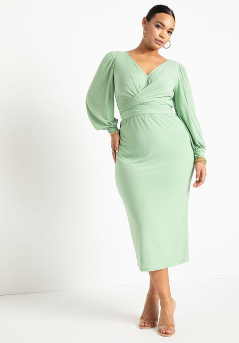 Cross Front Midi Dress | Eloquii