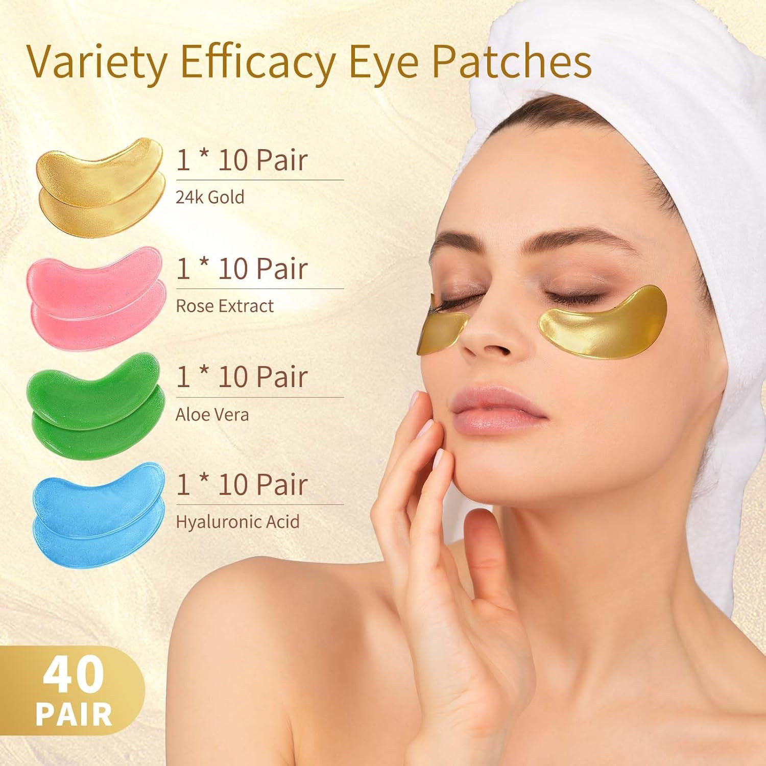 Under Eye Patches, 40 Pairs Eye Mask for Dark Circles, Puffy Eyes, Undereye Bags,Wrinkles,Eye Mas... | Amazon (US)
