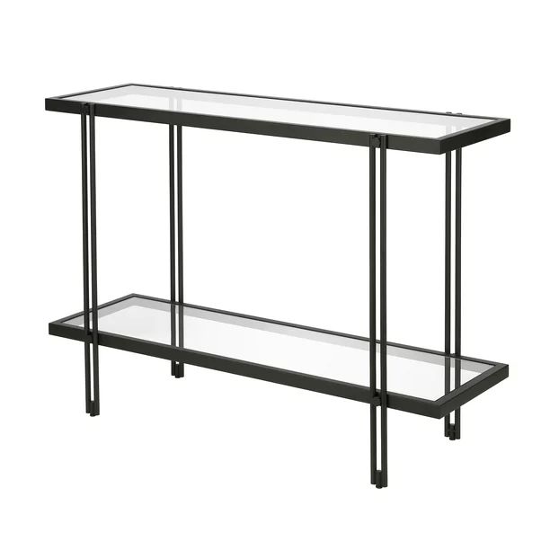 Evelyn&Zoe Contemporary Metal Console Table with Glass Top - Walmart.com | Walmart (US)
