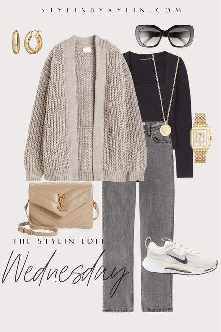 Outfits of the Week- Wednesday edition! Cardigan, accessories, jeans, Nike, StylinByAylin 
** I own these Nikes and they run TTS

#LTKSeasonal #LTKstyletip #LTKunder100