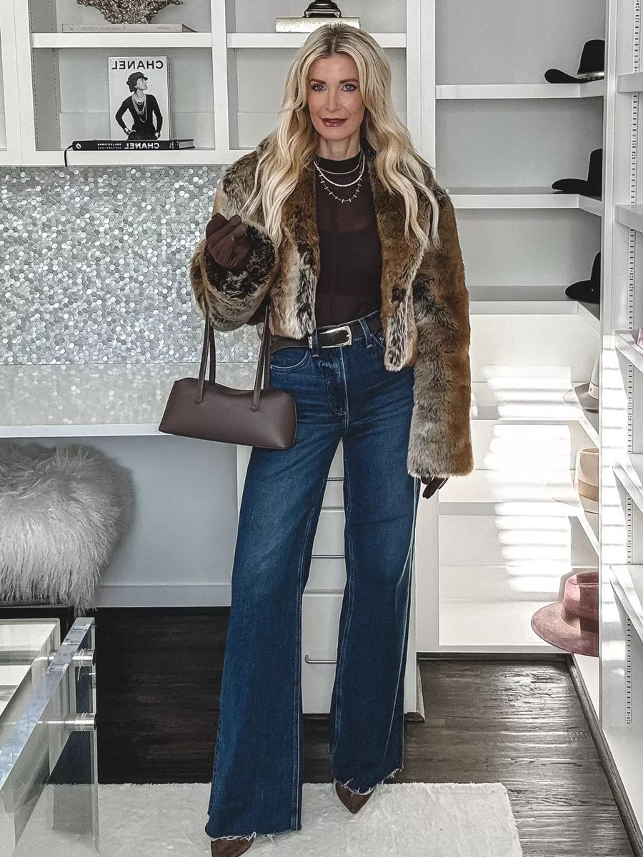 Chic winter look coming in hot — this luxe faux-fur jacket and dark-wash denim make the perfect cold-weather combo. The rich textures add instant polish, and the tailored fit keeps everything sleek for day or night. I’m wearing an XS in the jacket and a 24 in the jeans. 

 

#LTKHoliday #LTKSeasonal #LTKFindsUnder100