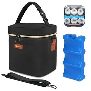 Mancro Breastmilk Cooler Bag with Ice Pack, Fits 6 Baby Bottles Up to 9 Ounce Insulated Bottle Ba... | Amazon (US)