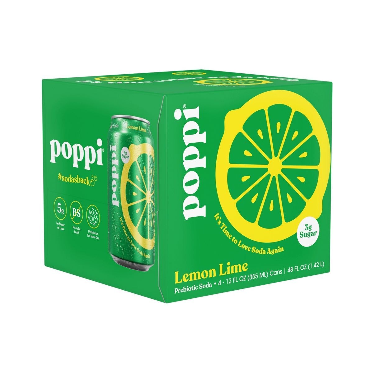 Poppi Lemon Lime Prebiotic Soda - 4pk/12 fl oz Cans | Target