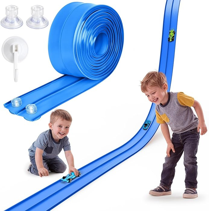 Flex Track 15 Ft Portable Flexible Race Car Track with Strong Suction Cups – Compatible with 1/... | Amazon (US)
