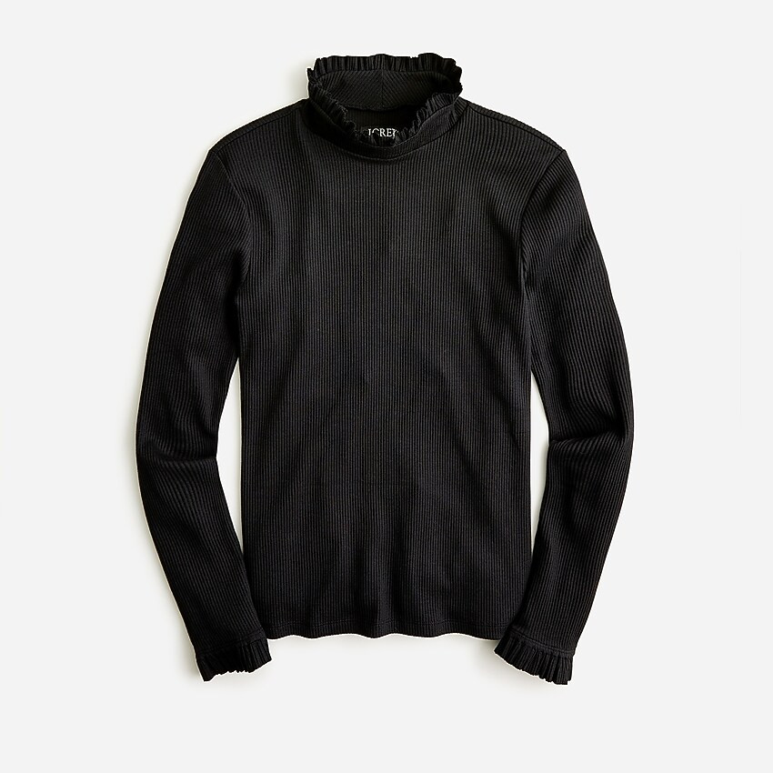 Vintage rib ruffle mockneck | J. Crew US