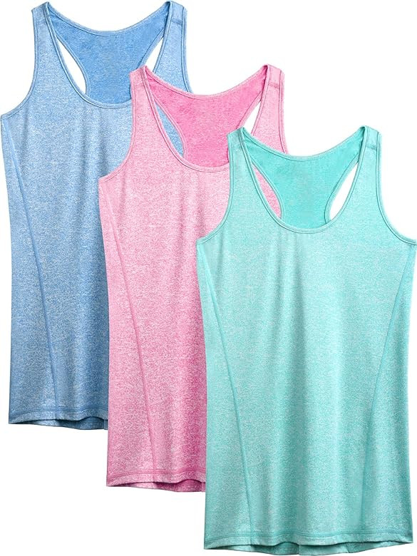 Neleus Workout Running Racerback Long Tank Top Yoga Shirt for Women | Amazon (US)