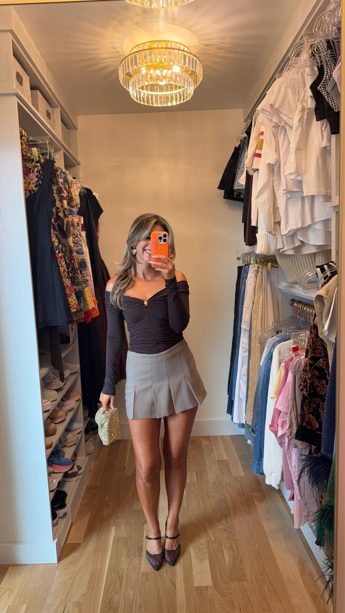 Fall transitional outfit pleated skort with long sleeve brown of the shoulder top

Abercrombie code: AFLTK

Wearing xs skirt small top 

Fall transitional
Pleated skort
Off the shoulder top
Workwear
Date night
Fall party 

#LTKSeasonal #LTKFallSale #LTKFindsUnder100