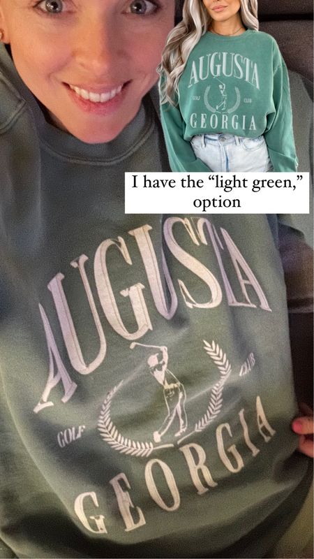 Augusta Georgie masters sweatshirt from Etsy! Wearing a size medium in the “light green,” option. 

#LTKfindsunder50 #LTKfitness #LTKstyletip