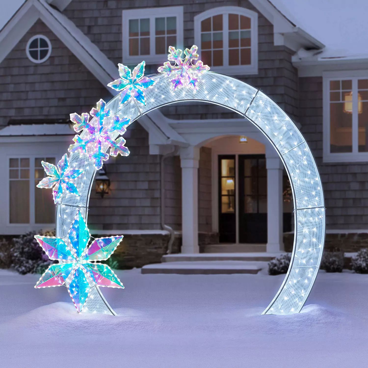Member's Mark 8' Pre-Lit Arch with Prismatic Snowflakes | Sam's Club