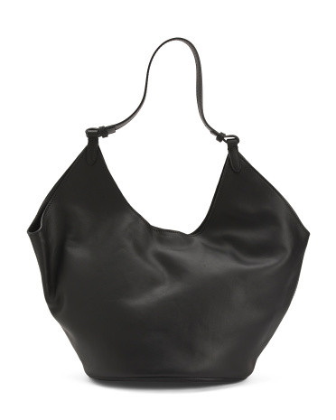 Made In Italy Leather Oval Bottom Hobo | TJ Maxx