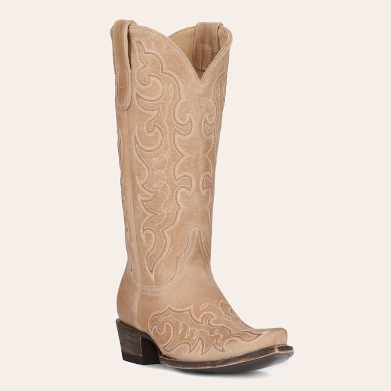 Cavender’s Women’s Bone Leather Embroidered Snip Toe Cowboy Boots | Cavender's