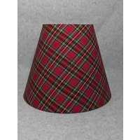 Red Tartan Plaid Lamp Shade. Checkered. Red, Green. Blue. Shade Is 9.5"" Wide At The Bottom, 5"" Top & 7"" Tall | Etsy (US)