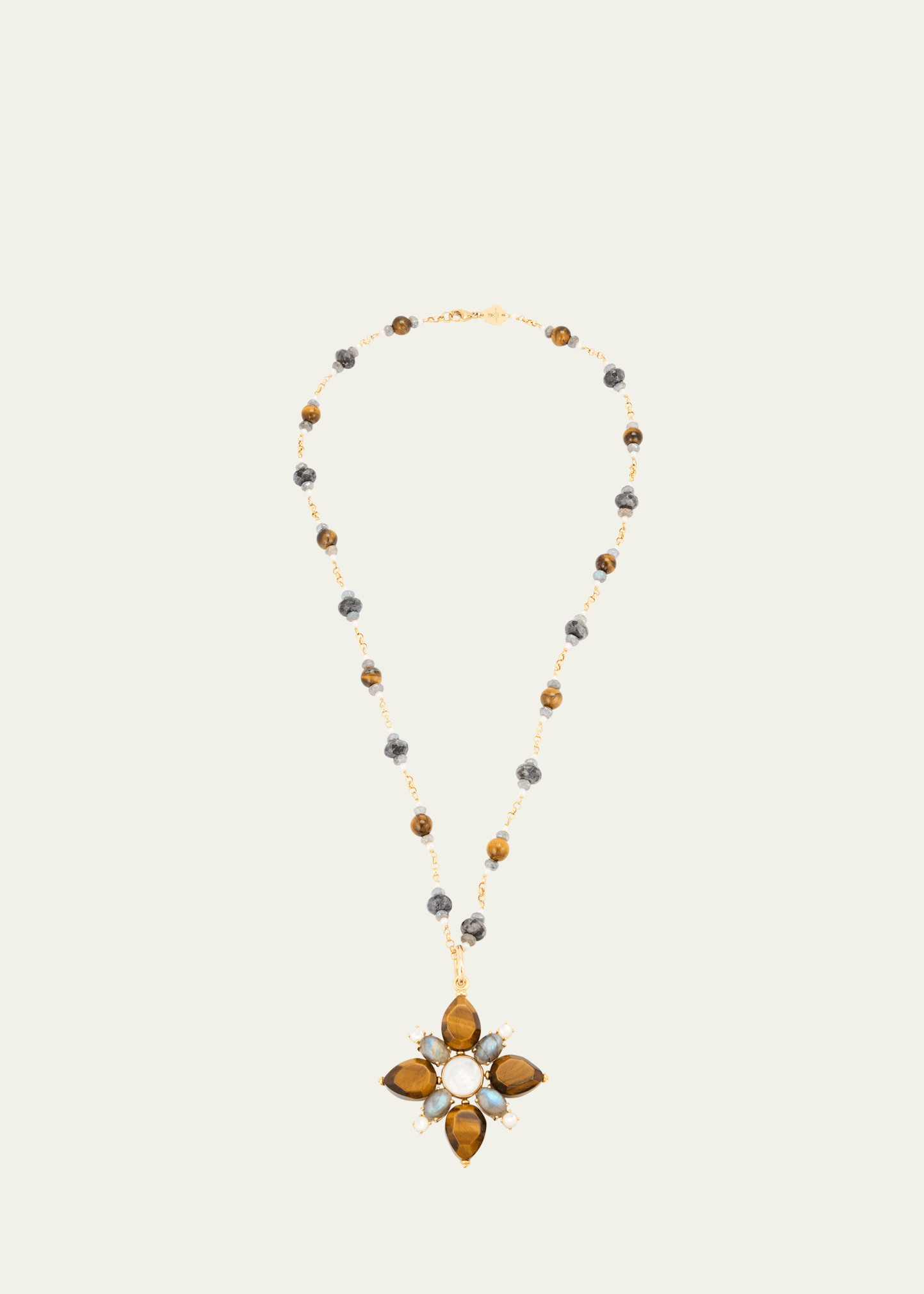 Grazia And Marica Vozza 18K Yellow Gold Chain and Flower Charm Necklace with Pearls, 20"L | Bergdorf Goodman