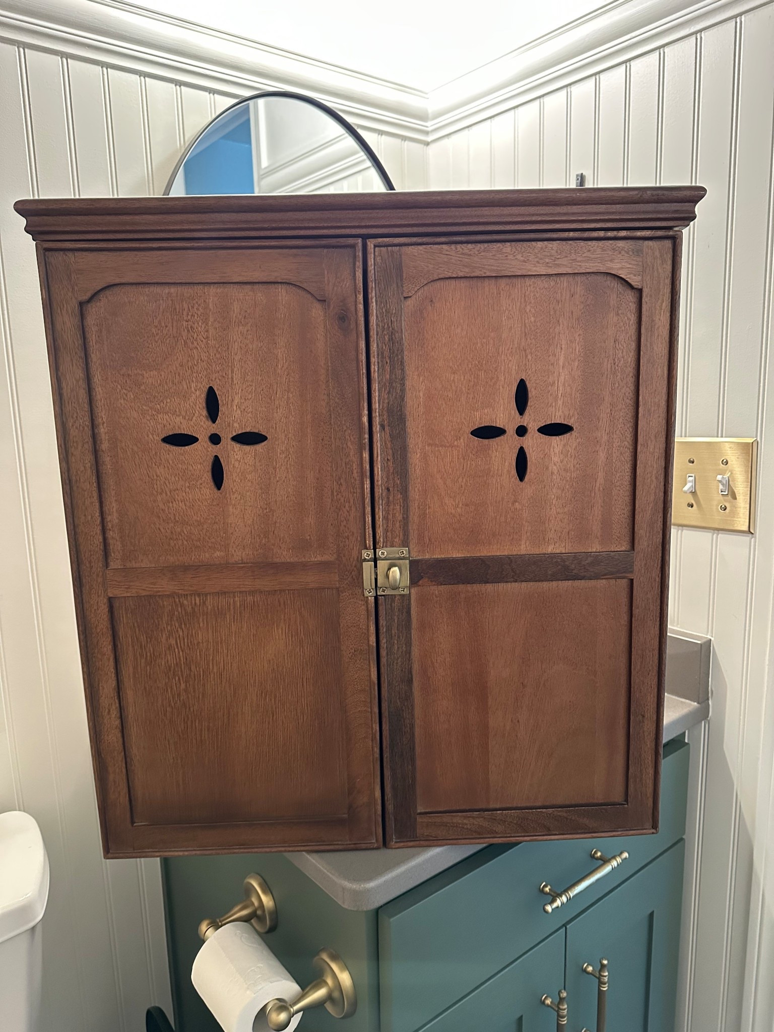 Can’t wait to get this magnolia wood bathroom cabinet hung! 

#LTKHome