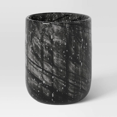 Medium Marble Glass Hurricane Black - Threshold™ | Target