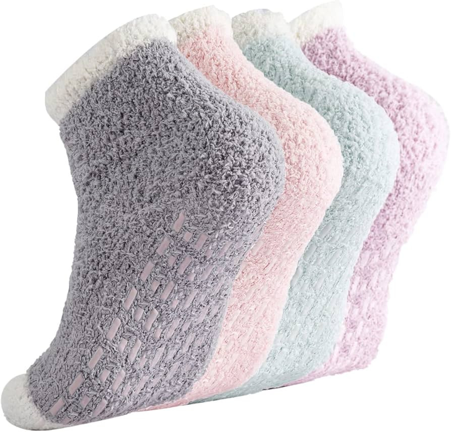 Non Slip Socks Hospital Socks with Grips for Women Grip Socks for Women Fluffy Socks with Grips f... | Amazon (US)