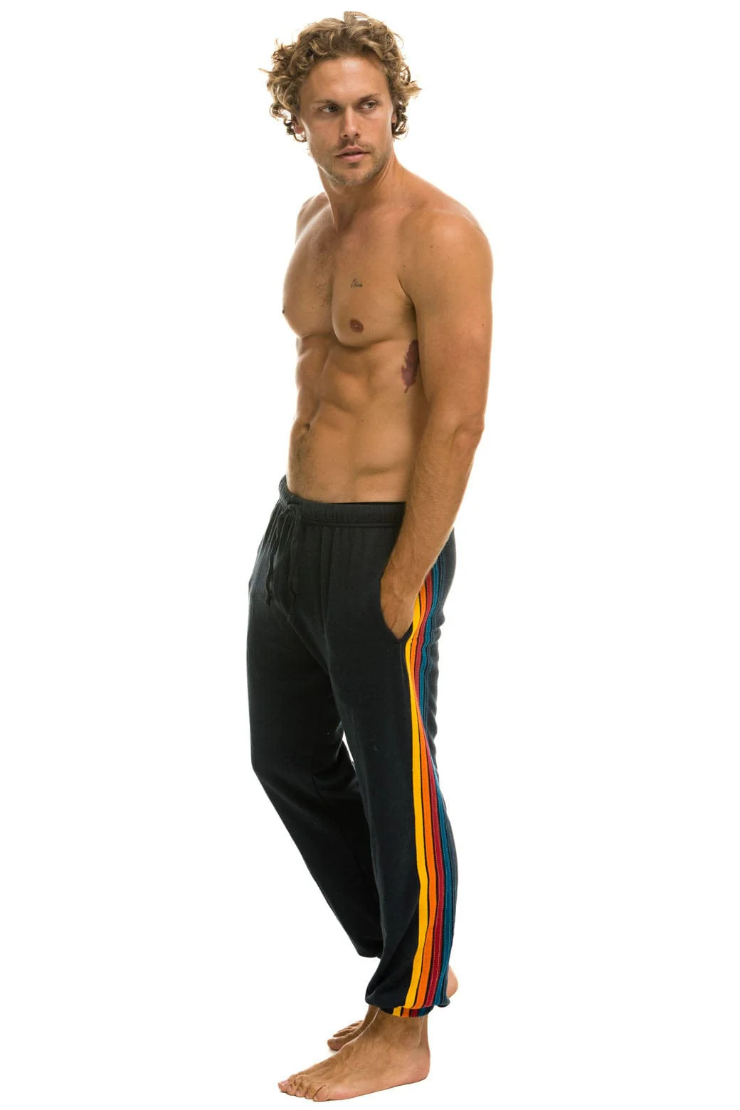 5 STRIPE SWEATPANTS - CHARCOAL | Aviator Nation
