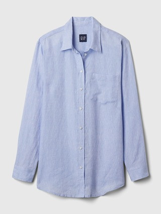 100% Linen Boyfriend Shirt | Gap (US)
