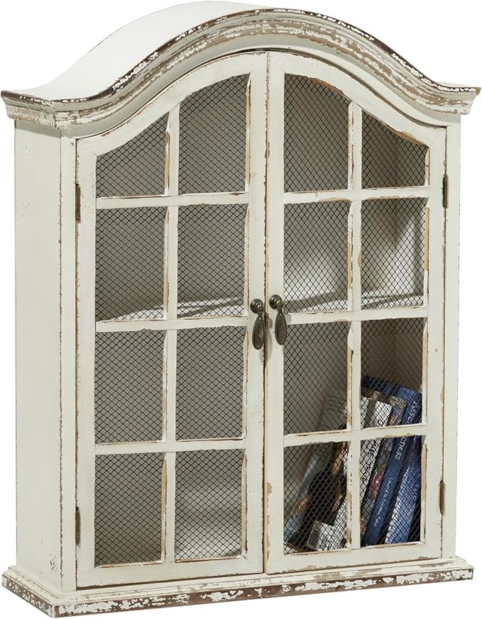 Deco 79 Vintage Chinese Fir Wood Decor Wall Shelf, 22 by 28", Cream | Amazon (US)